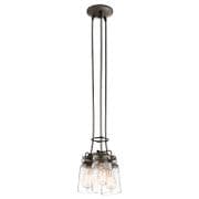 Brinley 3 Light Pendant in Olde Bronze with Glass Shades - KICHLER KL-BRINLEY3/OZ