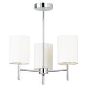 Brio 3 Light in Polished Chrome with Faux Silk Shades - ENDON BRIO-3CH