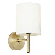 Brio Wall Light in Antique Brass with a Faux Silk Shade - ENDON BRIO-1WBAB
