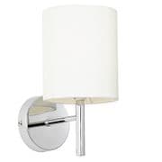 Brio Wall Light in Polished Chrome with a Faux Silk Shade - ENDON BRIO-1WBCH