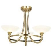 Cagney 3 Light Fitting in Antique Brass with Glass Shades - ENDON CAGNEY-3AB