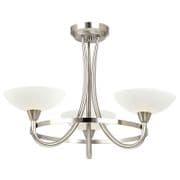 Cagney 3 Light in Satin Chrome with Etched Glass Shades - ENDON CAGNEY-3SC