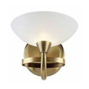 Cagney Wall Light in Antique Brass with Etched Glass - ENDON CAGNEY-1WBAB