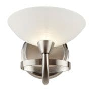 Cagney Wall Light in Satin Chrome with Etched Glass - ENDON CAGNEY-1WBSC