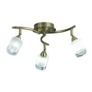 Caistor 3 Light Fitting in Bronze with Clear Edged Acid Glass Shades