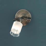 Caistor Adjustable Single Wall Light in Bronze with a Clear Edged Acid Glass Shade, Switched