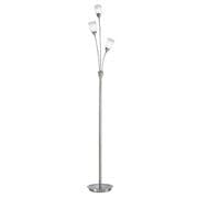Caistor Floor Lamp in a Chrome & Satin Nickel Finish with Clear Edged Acid Glass Shades