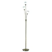 Caistor Floor Lamp in Bronze with Clear Edged Acid Glass Shades