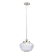 Camberley Single Pendant in Polished Nickel with a Clear Glass Shade - ENDON 96172