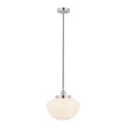 Camberley Single Pendant in Polished Nickel with an Opal Glass Shade - ENDON 96174