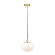 Camberley Single Pendant in Satin Brass with an Opal Glass Shade - ENDON 97692