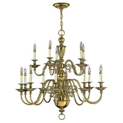 Cambridge 15 Light Chandelier in Solid Burnished Brass - HINKLEY HK/CAMBRIDGE15