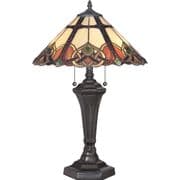 Cambridge 2 Light Table Lamp in Vintage Bronze and Tiffany Glass - QUOIZEL QZ/CAMBRIDGE/TL