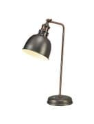 Cambridge Adjustable Desk Lamp in an Antique Silver Finish with Copper Accents