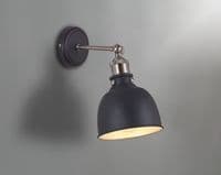 Cambridge Adjustable Wall Light in a Graphite Finish with Satin Nickel Accents
