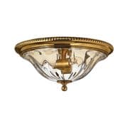 Cambridge Flush Fitting in Solid Burnished Brass with Clear Optic Glass - HINKLEY HK/CAMBRIDGE/F/A
