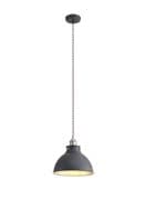 Cambridge Medium Pendant in a Graphite Finish with Antique Silver Accents