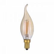Candle 4w SES (E14) LED 1800k Vintage Flame Tipped Filament Bulb Amber Glass