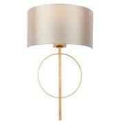 Cannes Wall Light in Antique Gold Leaf with a Mink Satin Fabric Shade