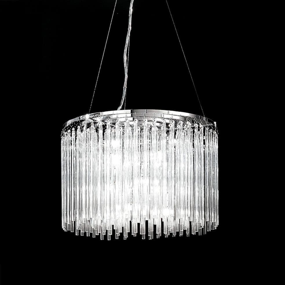 Cannock 9 Light Pendant in Polished Chrome and Glass