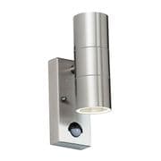 Canon Up and Down Outdoor Wall Light with PIR finished in Brushed Steel IP44 - ENDON EL-40062