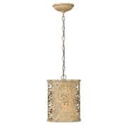 Carabel Mini Pendant in a Brushed Champagne Finish with an Ivory Linen Shade and Glass Diffuser - HINKLEY HK/CARABEL/P/A