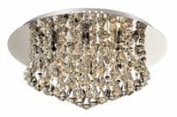Carinthia 6 Light Flush Fitting in Polished Chrome with Crystal Droplets