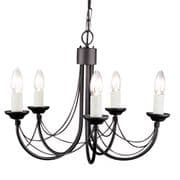 Carisbrooke 5 Light Gothic Style Chandelier finished in Black - ELSTEAD CB5/BLACK
