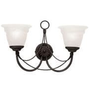 Carisbrooke Gothic Style Double Wall Light in a Black Finish - ELSTEAD CB2 BK