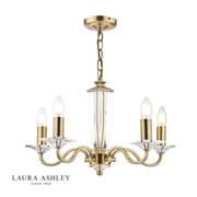 Carson 5 Light Fitting in Antique Brass and Crystal - Laura Ashley LA3552999-Q