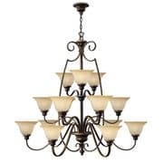 Cello 15 Light Chandelier in Antique Bronze with Vintage Alabaster Glass - HINKLEY HK/CELLO15