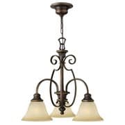 Cello 3 Light Chandelier in Antique Bronze with Vintage Alabaster Glass - HINKLEY HK/CELLO3