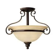 Cello Semi Flush Fitting in Antique Bronze with Vintage Alabaster Glass - HINKLEY HK/CELLO/SF