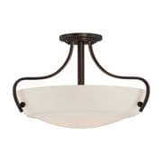 Chantilly 3 Light Semi-Flush in Palladian Bronze with an Etched Glass Shade - QUOIZEL QZ/CHANTILLY/SF3