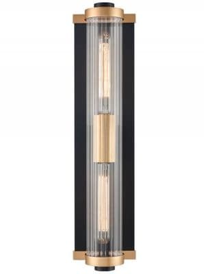 Cheadle Large Bathroom Wall Light in an Aged Brass and Matt Black Finish, IP44 Rated