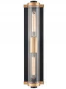 Cheadle Large Bathroom Wall Light in an Aged Brass and Matt Black Finish, IP44 Rated