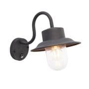 Chesham Outdoor PIR Wall lantern in Textured Black with a Clear Glass Shade IP44 - ENDON 70331