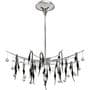 Childer 11 Light in Polished Chrome with Black Glass Droplets and Crystal Conicals