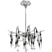 Childer 12 Light in Polished Chrome with Black Glass and Crystal Droplets