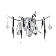 Childer Wall Light in Polished Chrome with Crystal and Black Glass Droplets