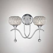 Christleton Double Wall Light in Polished Chrome with Glass Shades