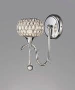 Christleton Single Wall Light in Polished Chrome with a Glass Shade