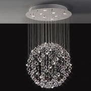 Churton 8 Light Pendant in Chrome with Crystal Spheres and Beads