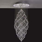 Churton 9 Light Pendant in Chrome with Crystal Spheres and Beads