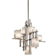 City Lights 7 Light Chandelier finished in Classic Pewter with Opal Glass Shades - KICHLER KL/CITYLIGHTS7A