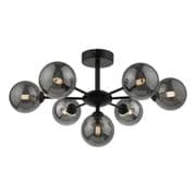 Cohen 7 Light Fitting in Matt Black with Smoked Glass Shades - där COH3422-01