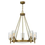 Collier 5 Light in Heritage Brass with an Opal Diffuser and Glass Shades - HINKLEY HK/COLLIER5
