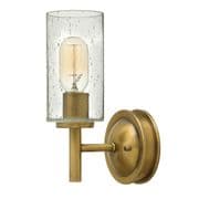 Collier Single Wall Light in Heritage Brass with a Glass Shade - HINKLEY HK/COLLIER1