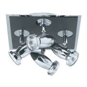Comet 4 Light Spot Light Square in Polished Chrome and Matt Black - SEARCHLIGHT 7494