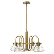 Congress 4 Light Pendant in Brushed Caramel with Clear Glass Shades - HINKLEY HK/CONGRES4/A/BC
